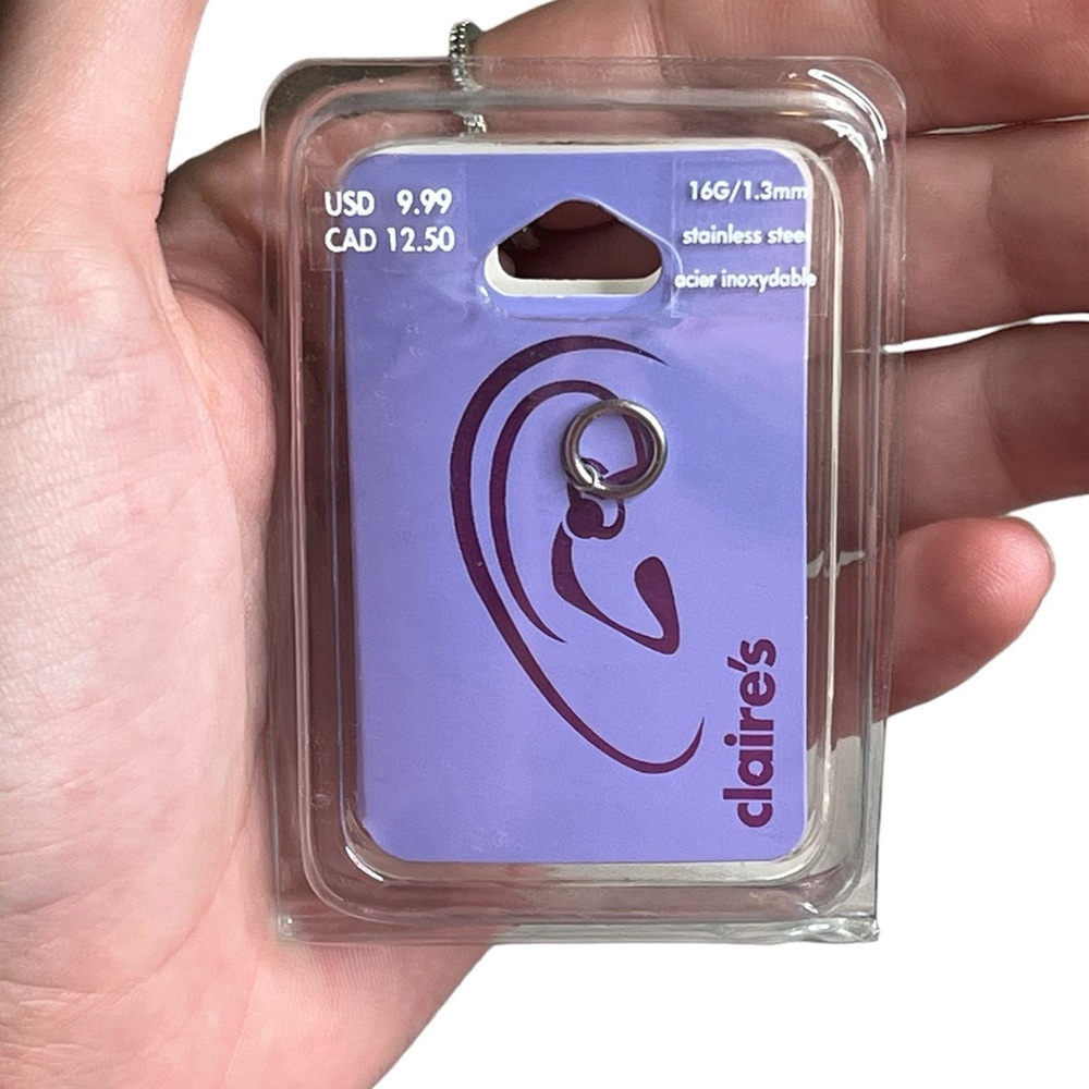 Claire’s 16 Gauge Stainless Steel Cartilage Hoop, 1.3mm